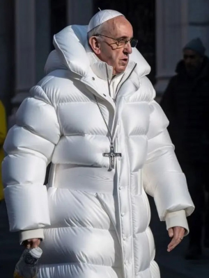 AI-generated image of Pope wearing a white puffer jacket (Pablo Xavier)